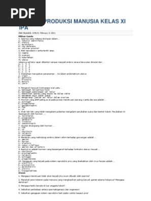 Contoh Soal Dan Jawaban Sistem Reproduksi Manusia Ilmusosial Id