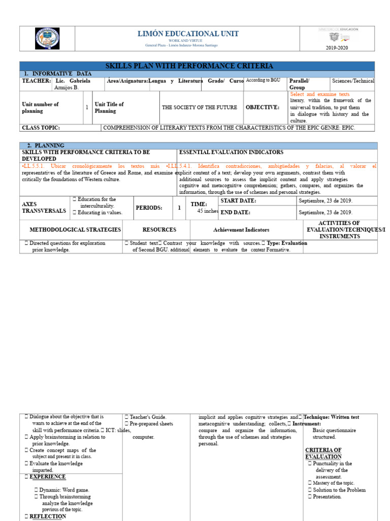 Demonstrative Class Plan | PDF | Knowledge | Curriculum