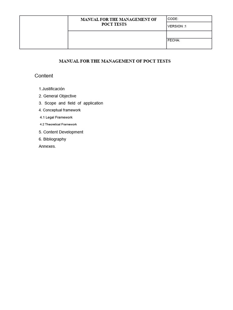 POCT Tests Management Manual | PDF | Blood Plasma | Medical Diagnosis