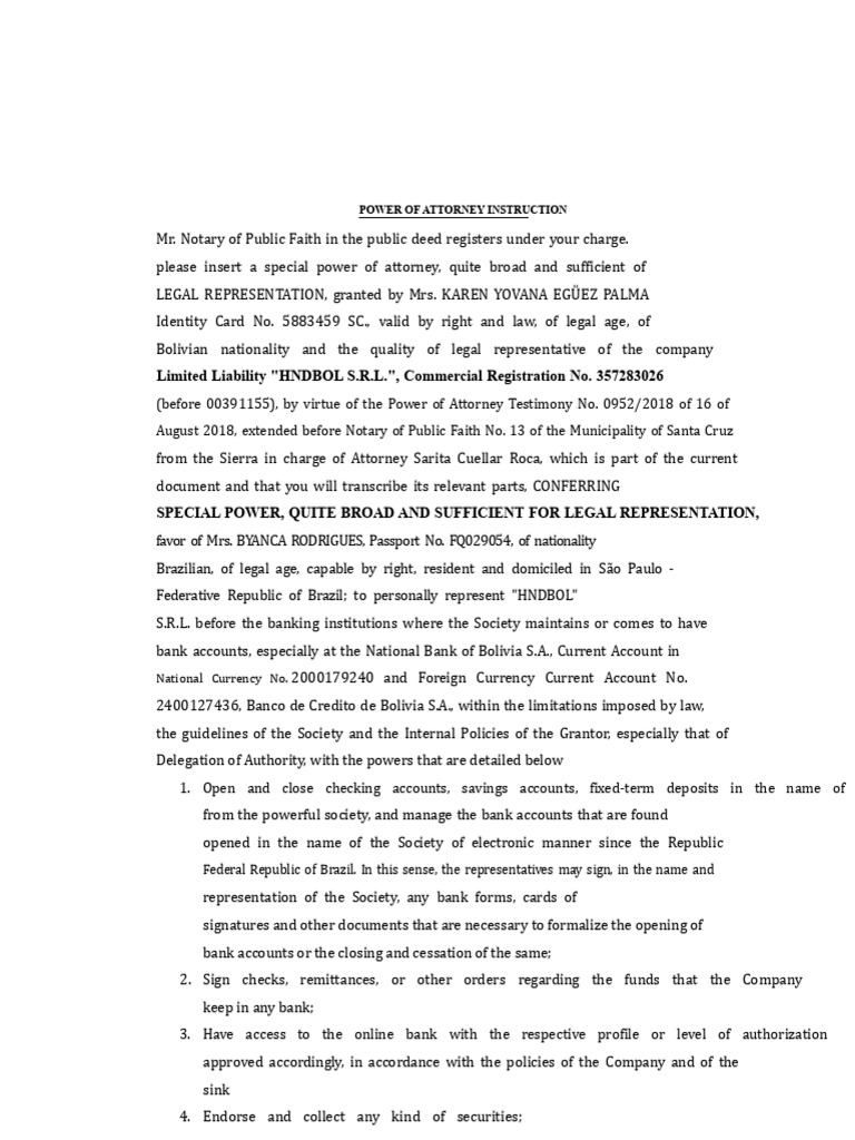 Special Power of Attorney Instructions | PDF | Cheque | Banks