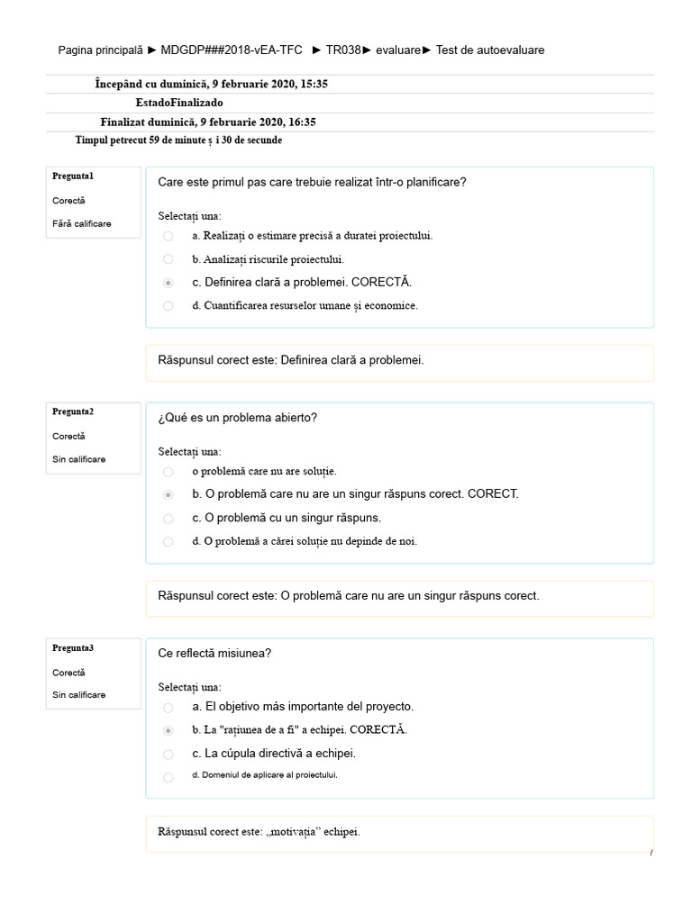 Autoevaluare 100 | PDF