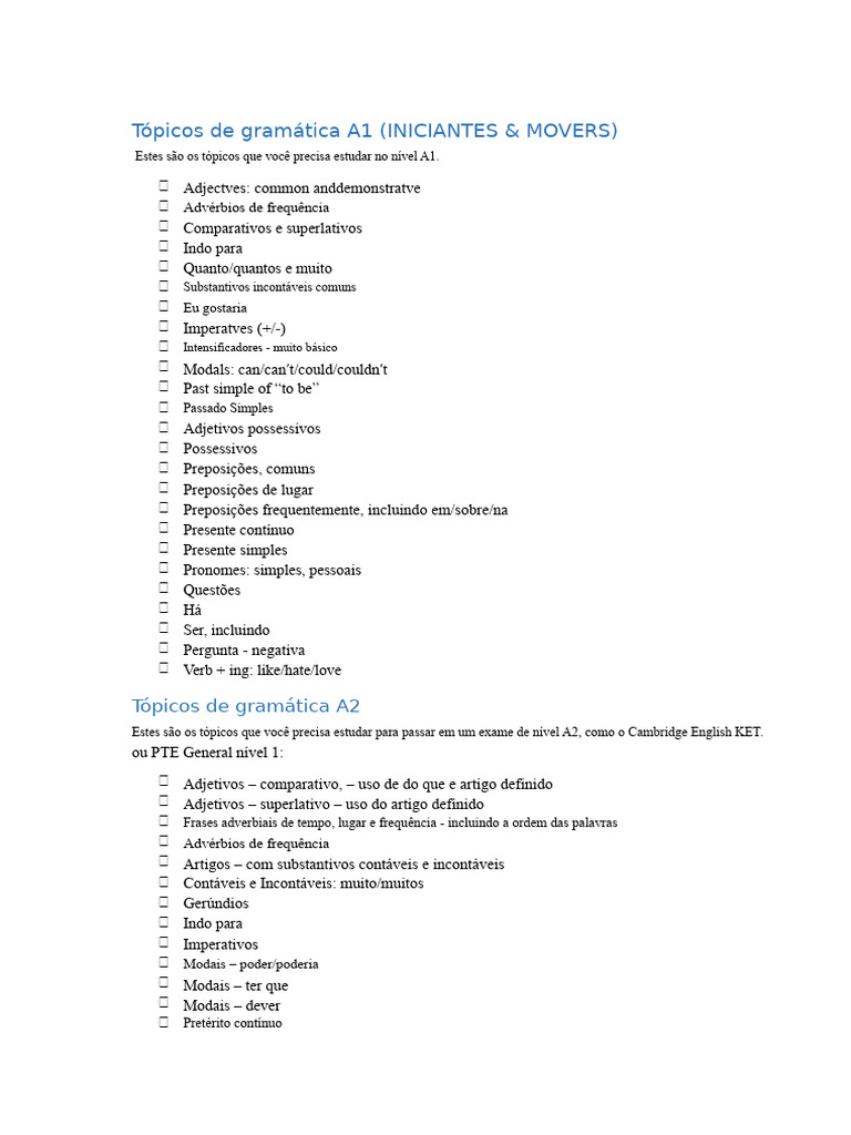 Tópicos de Gramática | PDF | Advérbio | Pronome