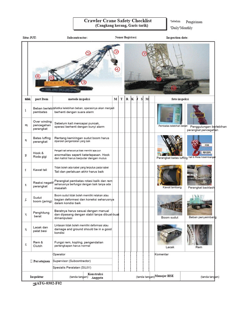 Checklist Keselamatan Crane Crawler | PDF