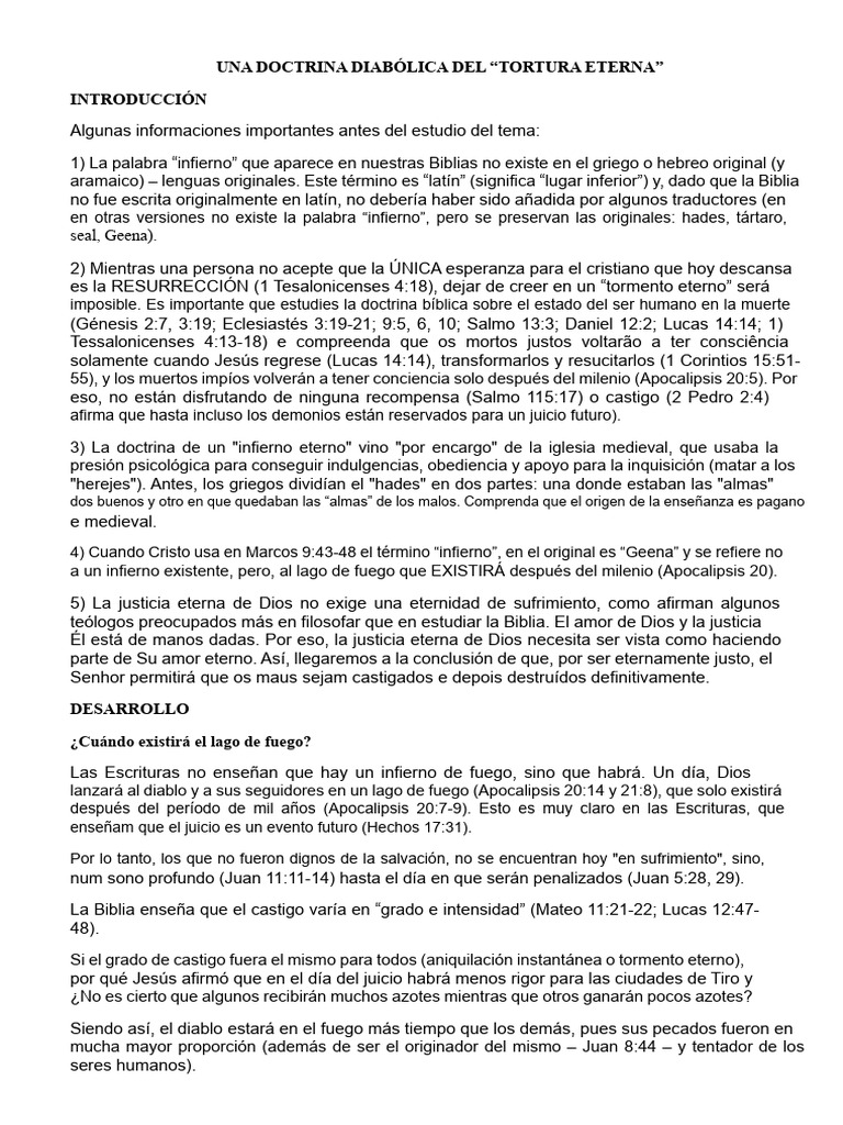 La Verdad Sobre el Infierno y Castigo Eterno | PDF | Infierno | Satán