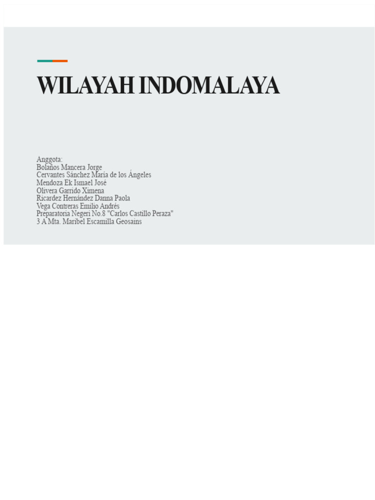 Karakteristik dan Ekosistem Indomalaya | PDF
