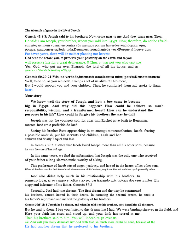 Joseph's Journey: Grace and Forgiveness | PDF | Jacob | Book Of Genesis
