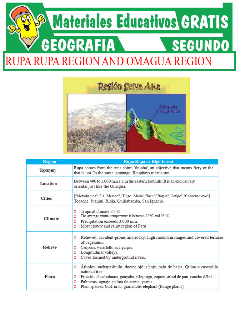 Region Rupa Rupa and Region Omagua For Second Year of High School | PDF ...