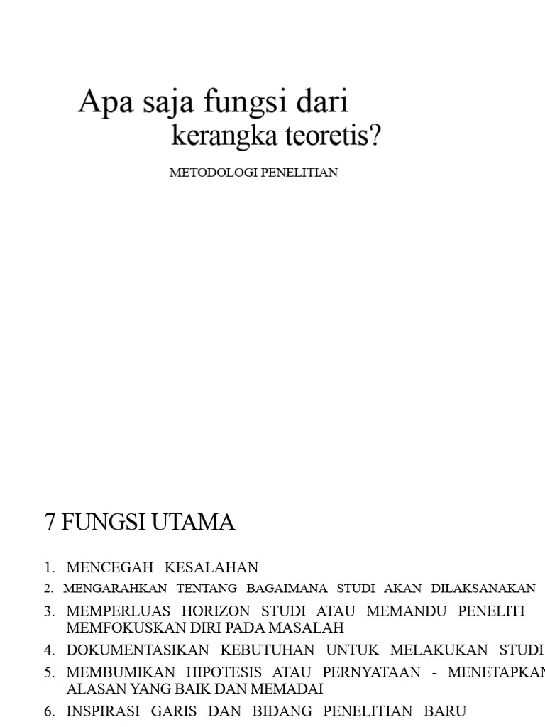 Apa Fungsi Dari Kerangka Teoritis? PDF