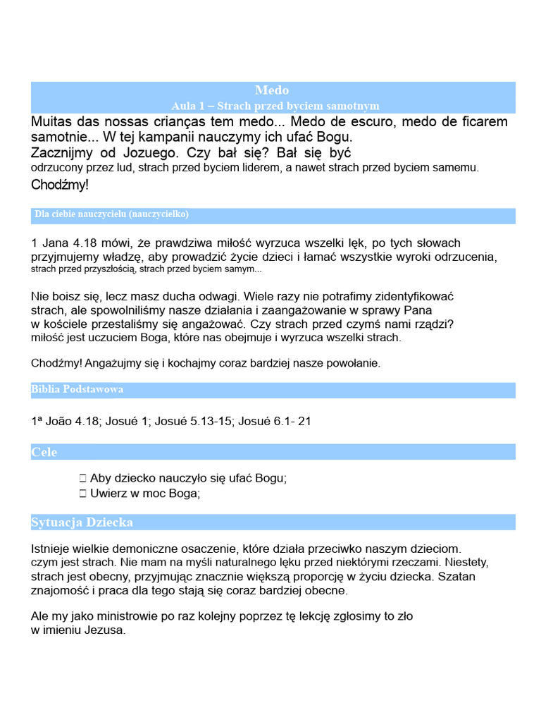 Pokonywanie Strachu - Lekcja 01 | PDF