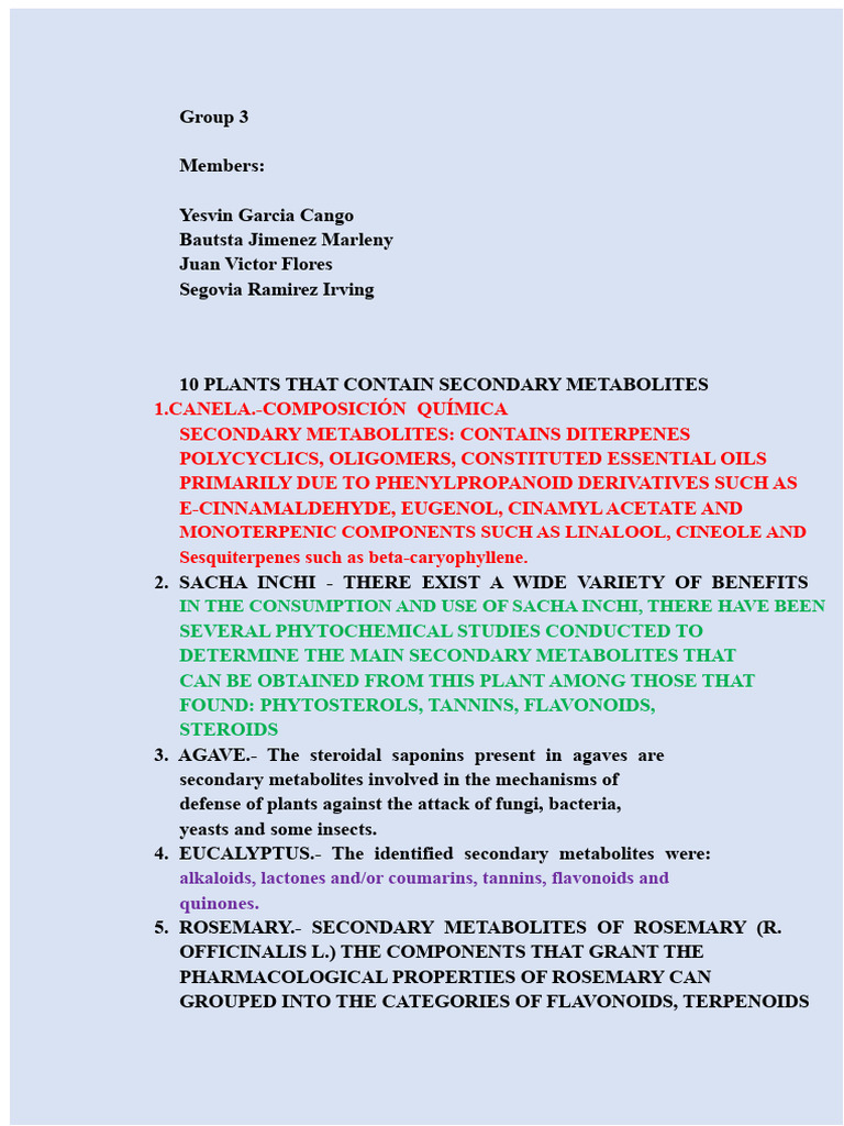 Document 12 10 PLANTS WITH SECONDARY METABOLITES AND FRUITS | PDF ...