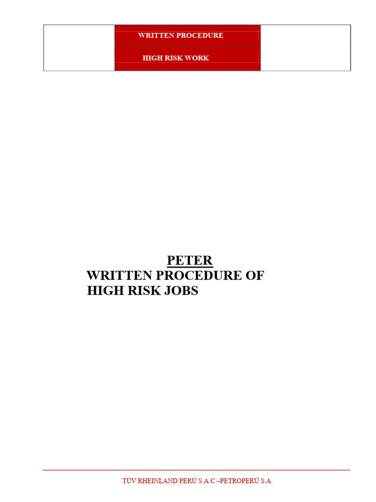 High-Risk Work Procedure Guide | PDF | Welding | Construction