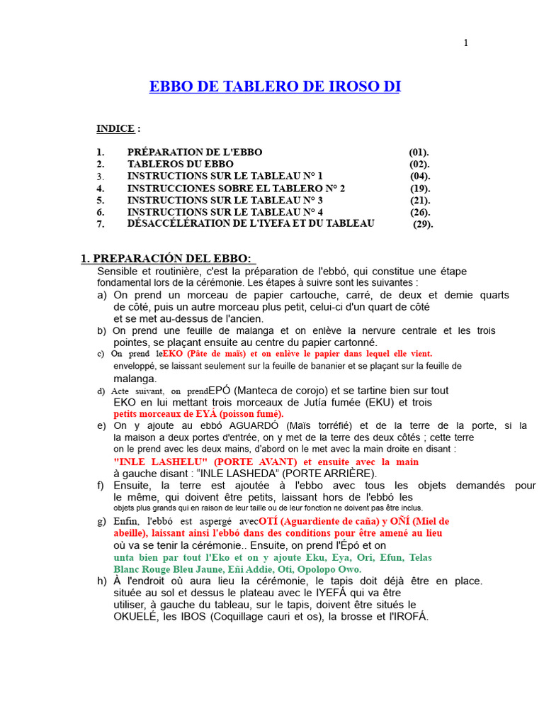 Préparation et Rituels de l'Ebbo | PDF