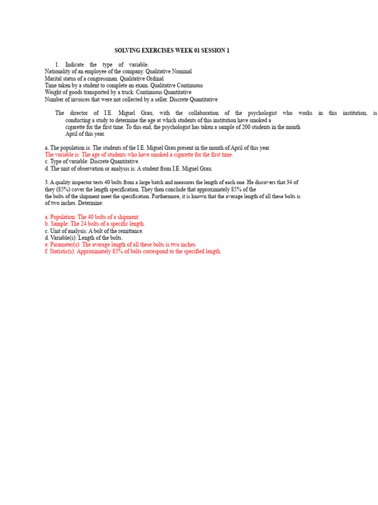 Exercises Week 01 Session 1 | PDF