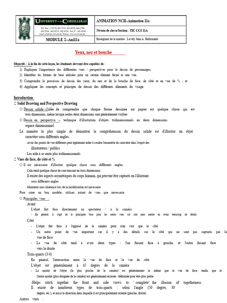 Techniques de dessin des éléments du visage | PDF | Cercle | Triangle