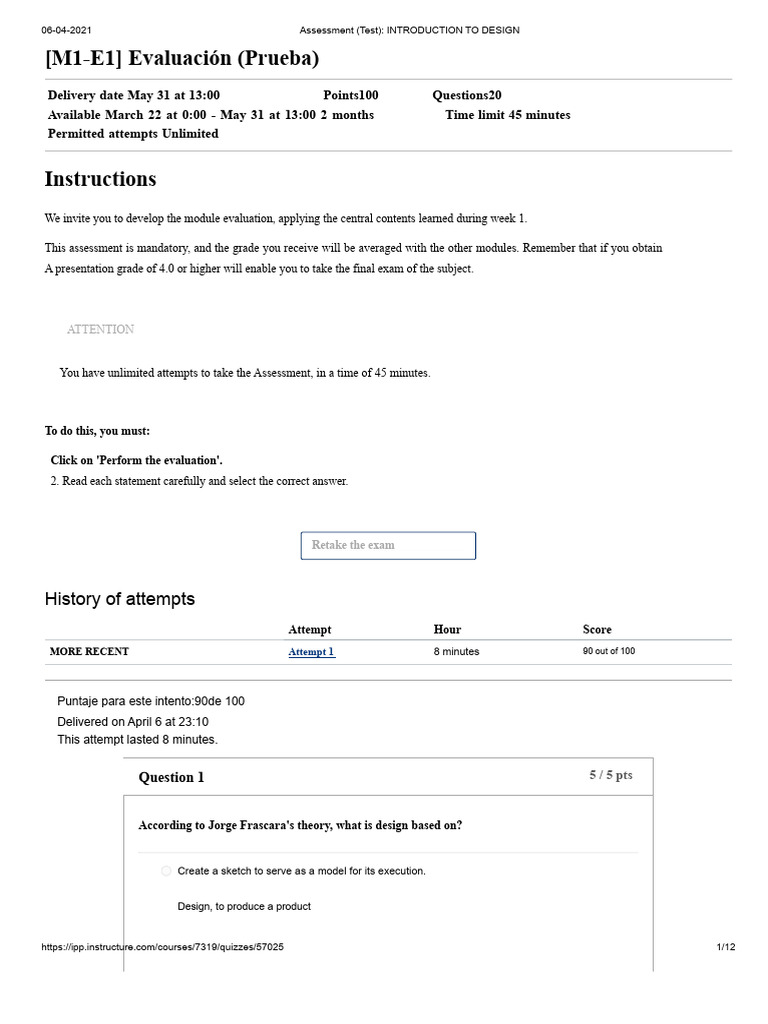 Introduction to Design Assessment Test | PDF | Usability | Graphic Design