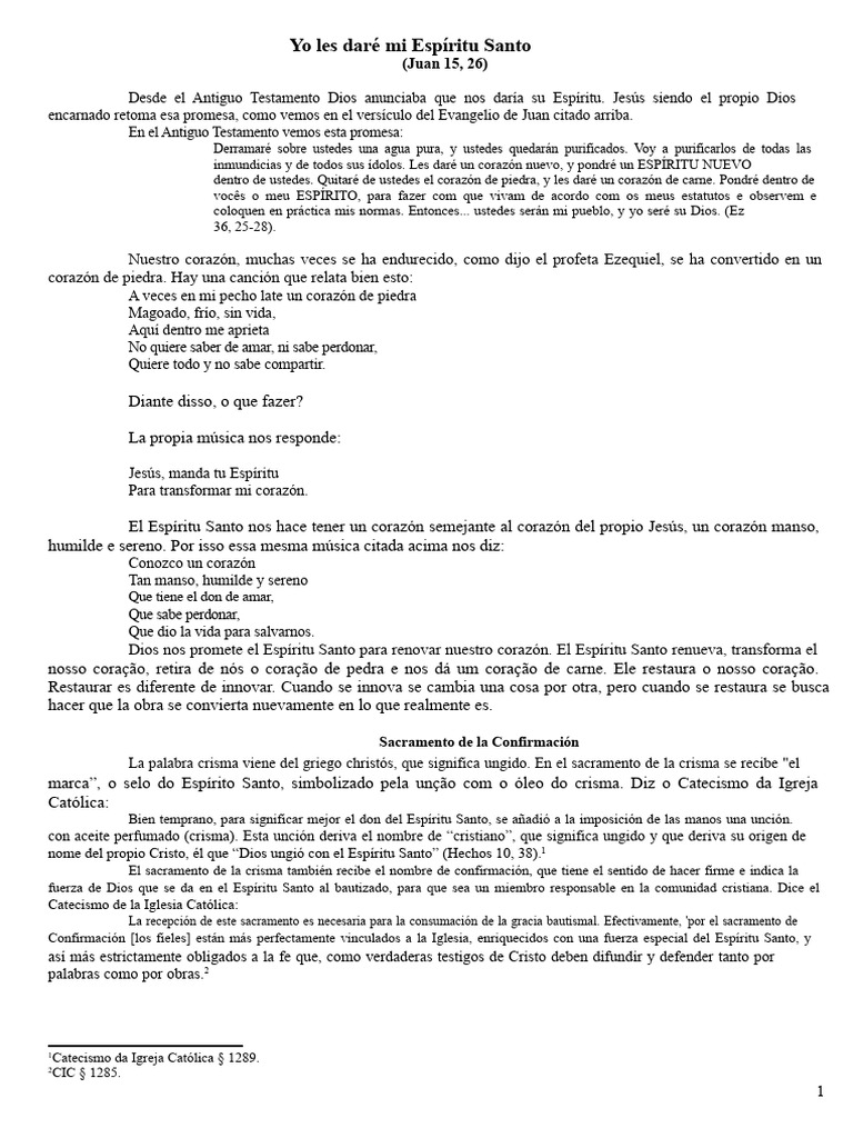 Promesa del Espíritu Santo en la Fe | PDF | La unción | Teología ...