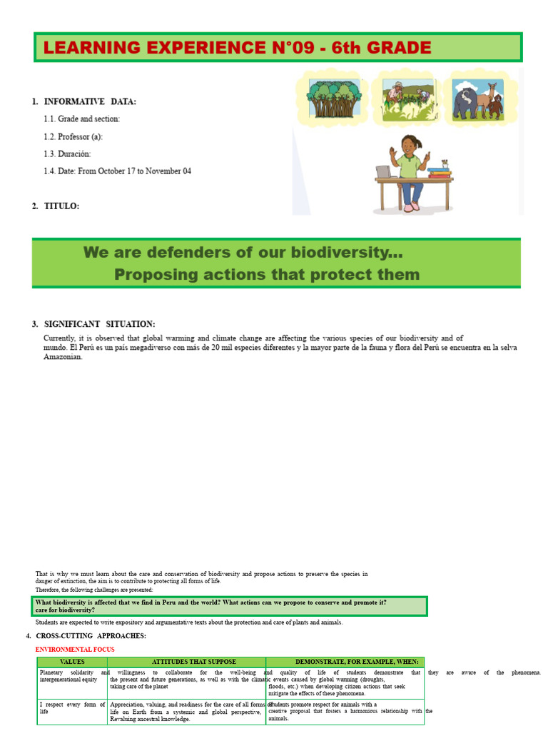 6th GRADE - LEARNING EXPERIENCE N°09 | PDF | Decimal | Information
