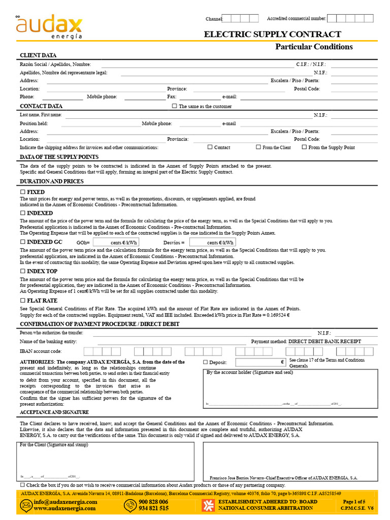 Multipoint Electric Supply Contract Flat Rate v6 - 2 | PDF | Breach Of ...