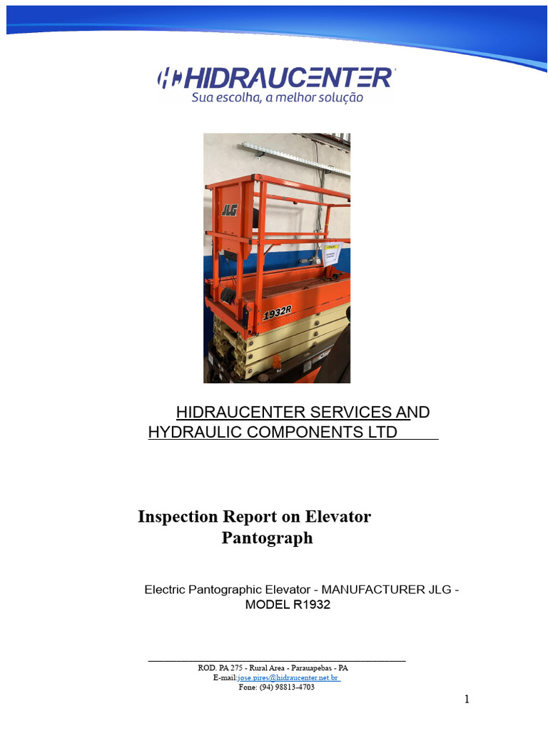 Elevator Platform Report_Hidraucenter | PDF | Elevator | Occupational ...