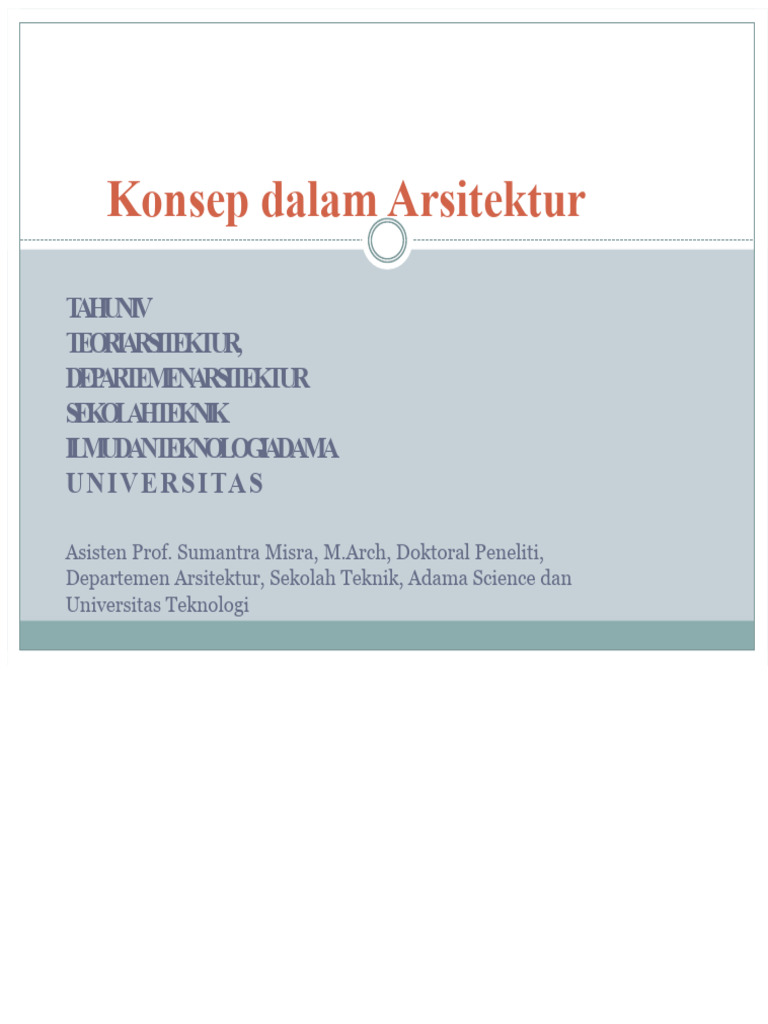 Lima Jenis Konsep Arsitektur | PDF