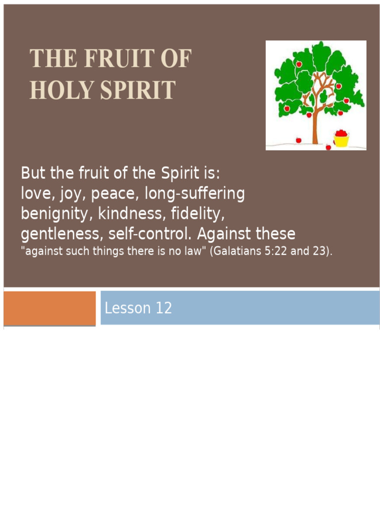 Understanding the Fruit of the Spirit | PDF | Fruit Of The Holy Spirit ...