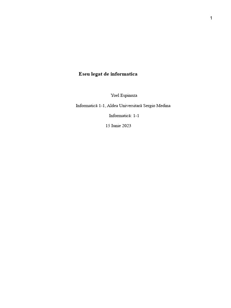 Eseu Despre Informatica În Venezuela | PDF