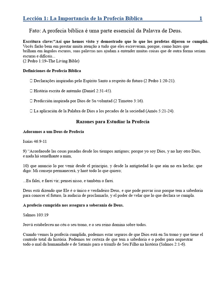 Importância da Profecia Bíblica | PDF | Bíblia | Jesus