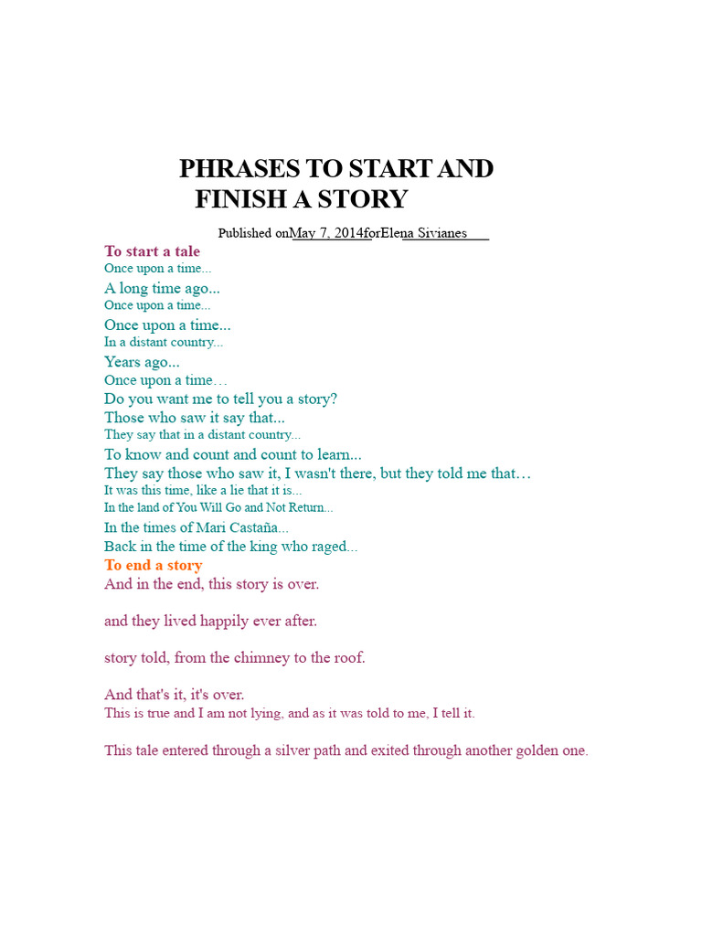 Phrases To Start and End A | PDF