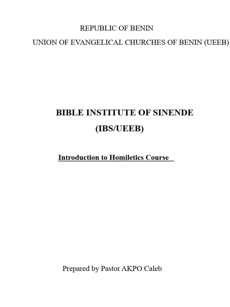 Introduction to Homiletics Course Guide | PDF | Sermon | Expository ...