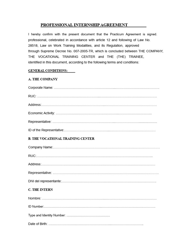 Internship Agreement | PDF | Internship | Job Hunting