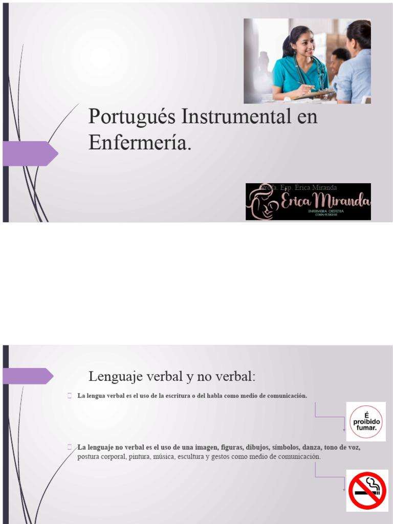 Portugués Instrumental en Enfermería | PDF | Comunicación | Enfermería