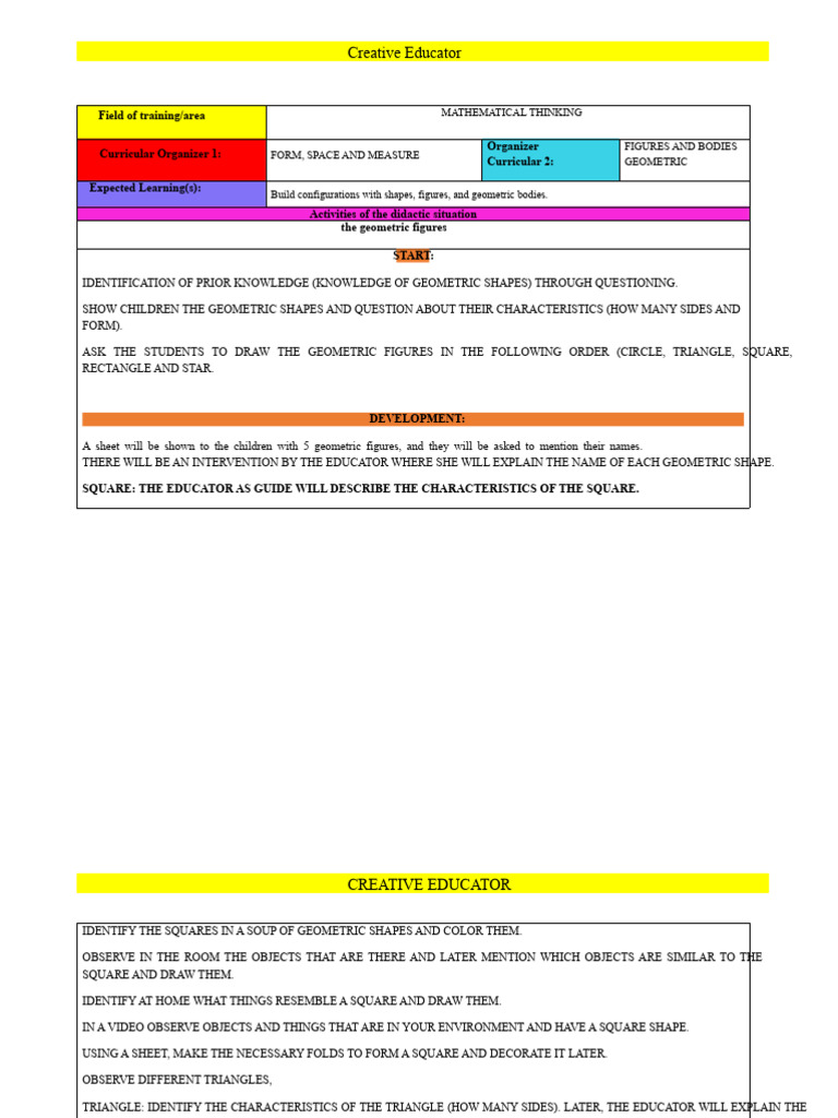 Engaging Activities for Teaching Geometry | PDF | Shape | Triangle
