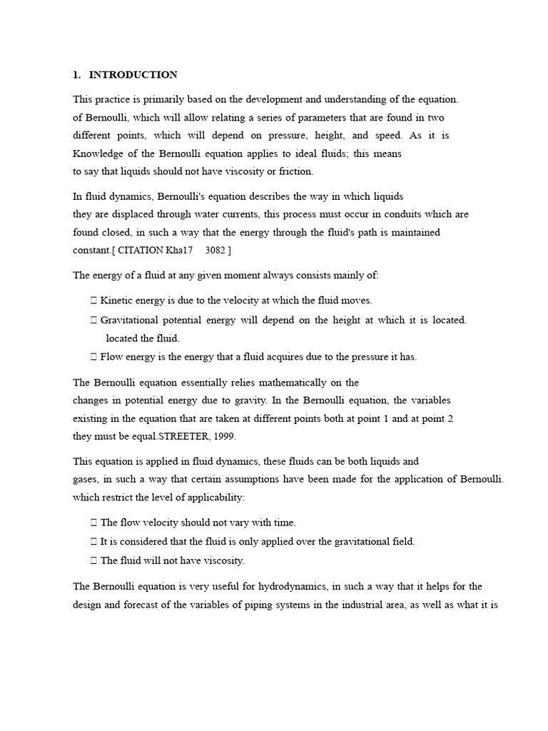Understanding Bernoulli's Equation in Fluid Dynamics | PDF | Fluid ...