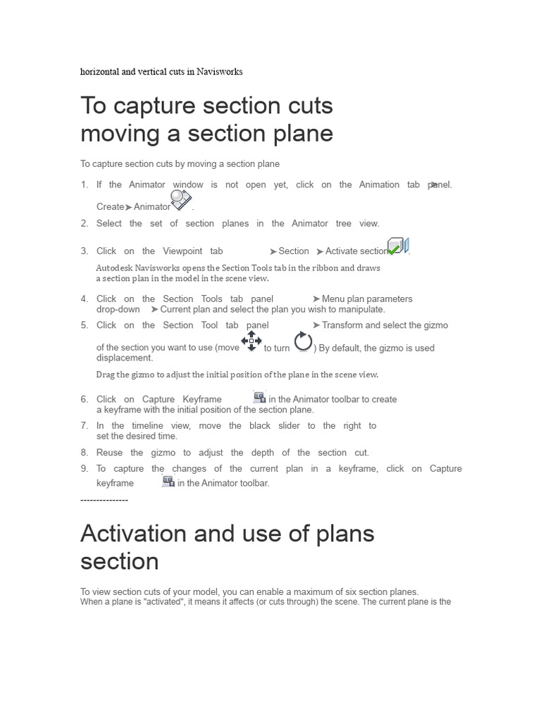 Navisworks Section Cuts Guide | PDF | 3 D Computer Graphics | Software