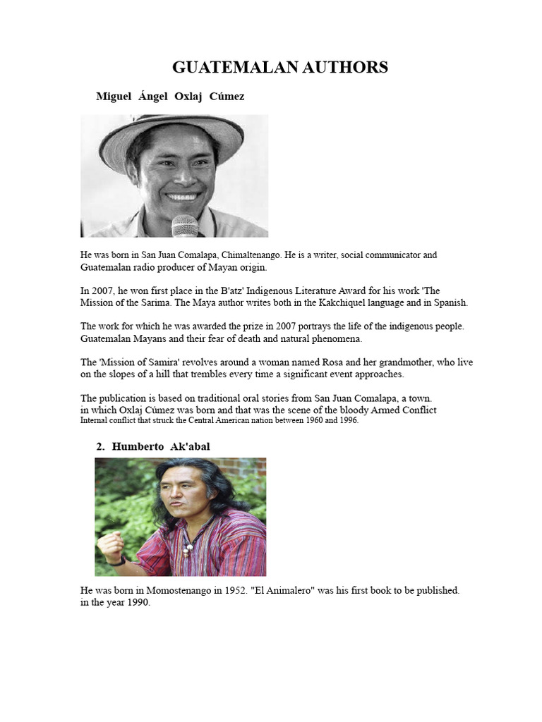 Guatemalan Indigenous Authors Overview | PDF | Databases | Page Layout