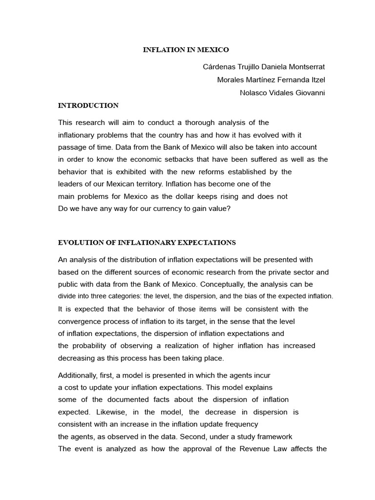 Analysis of Inflation in Mexico | PDF | Inflation | Prices