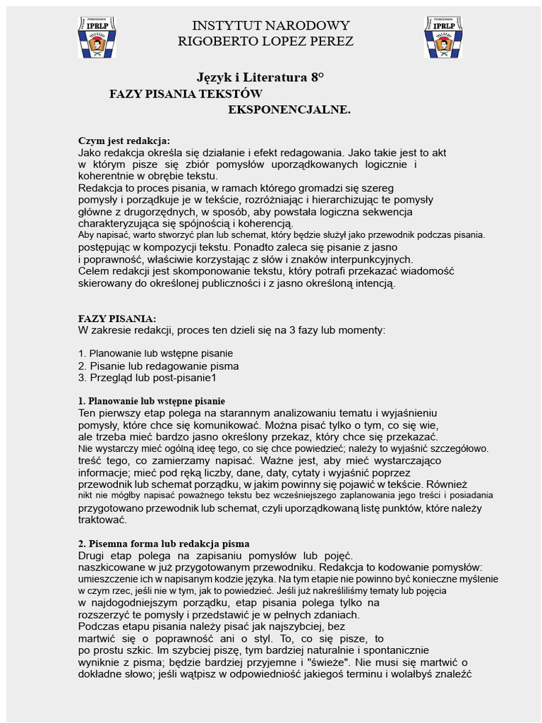 03.1 Fazy Pisania Tekstów Eksponencyjnych | PDF
