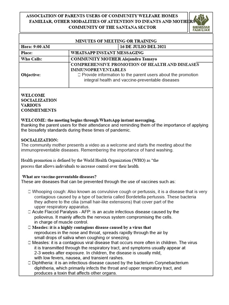 Comprehensive Promotion Act For Vaccine-Preventable Diseases | PDF ...