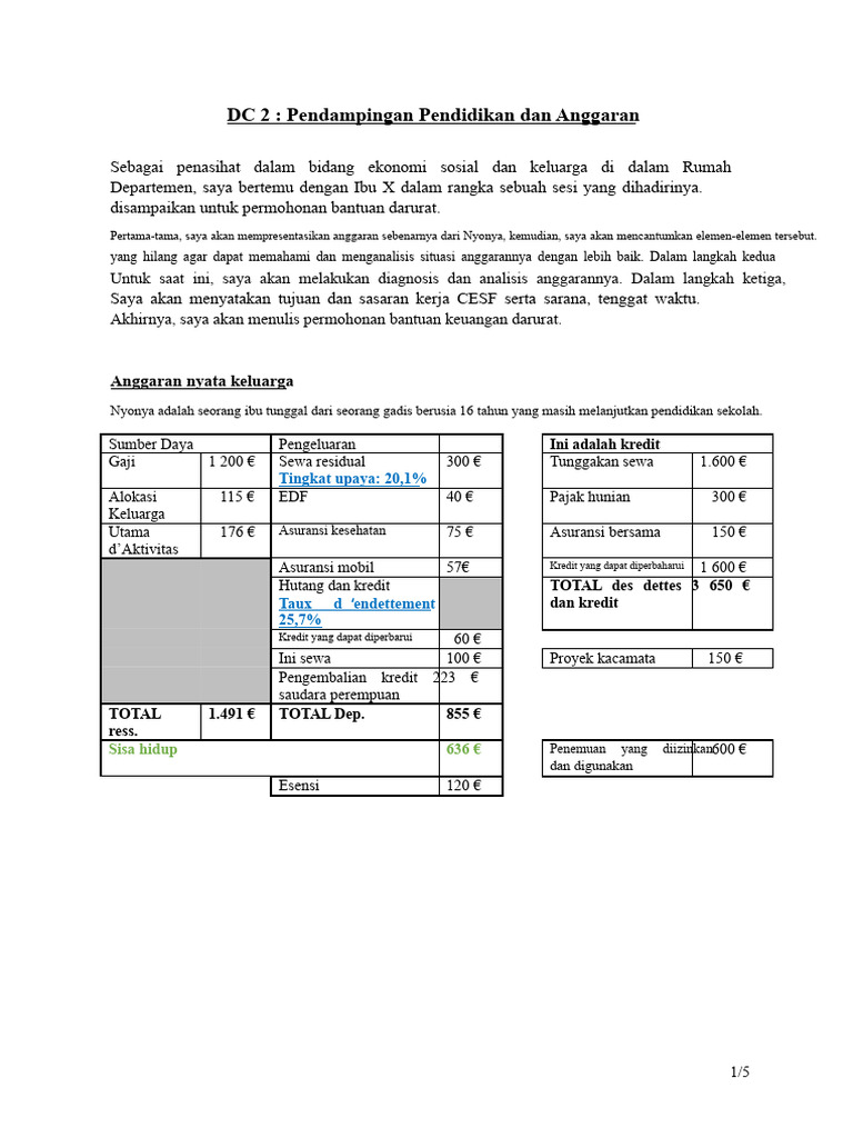 DC 2.docx2 Contoh AEB DE CESF | PDF