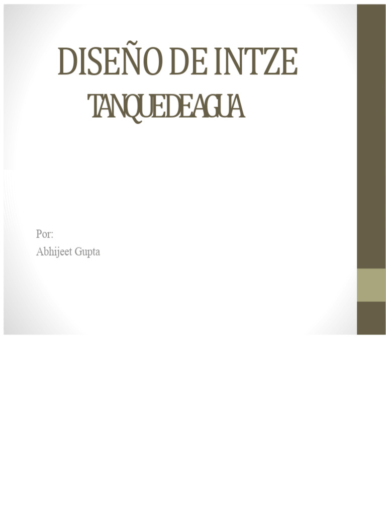 Diseño y Cálculo de Tanques Intze | PDF | Estrés (Mecánica) | Agua