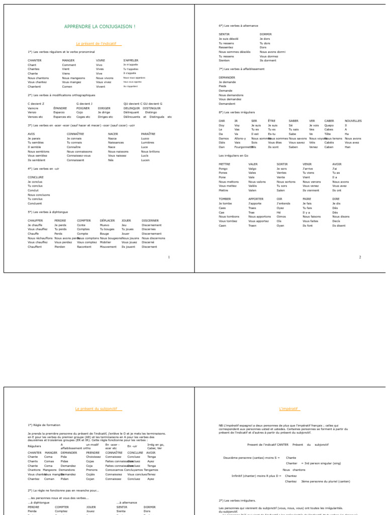 Verbes espagnols : conjugaison et règles | PDF | Verbe | Nombre grammatical