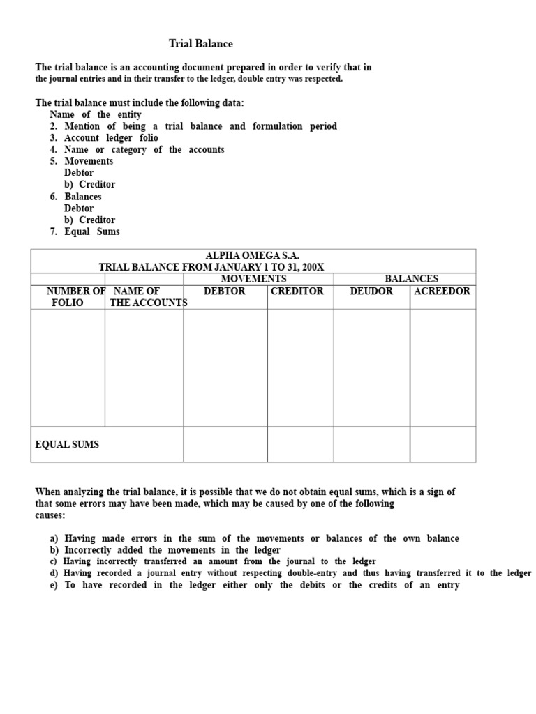 Understanding Trial Balance Errors | PDF