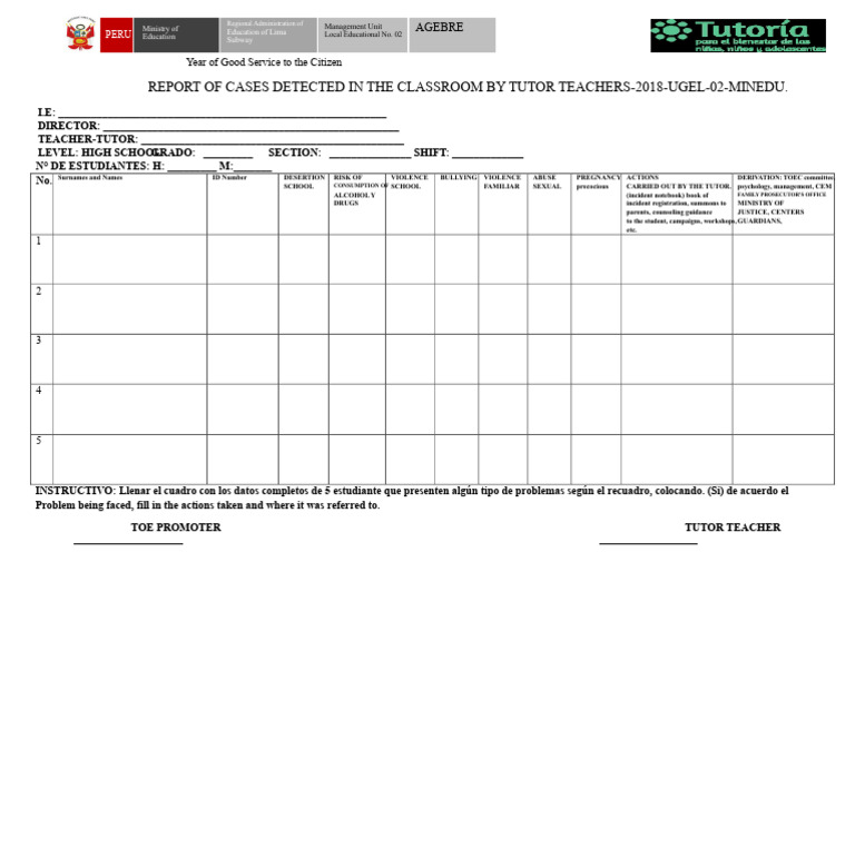 Case Report Form For Tutoring | PDF | Violence | Social Policy