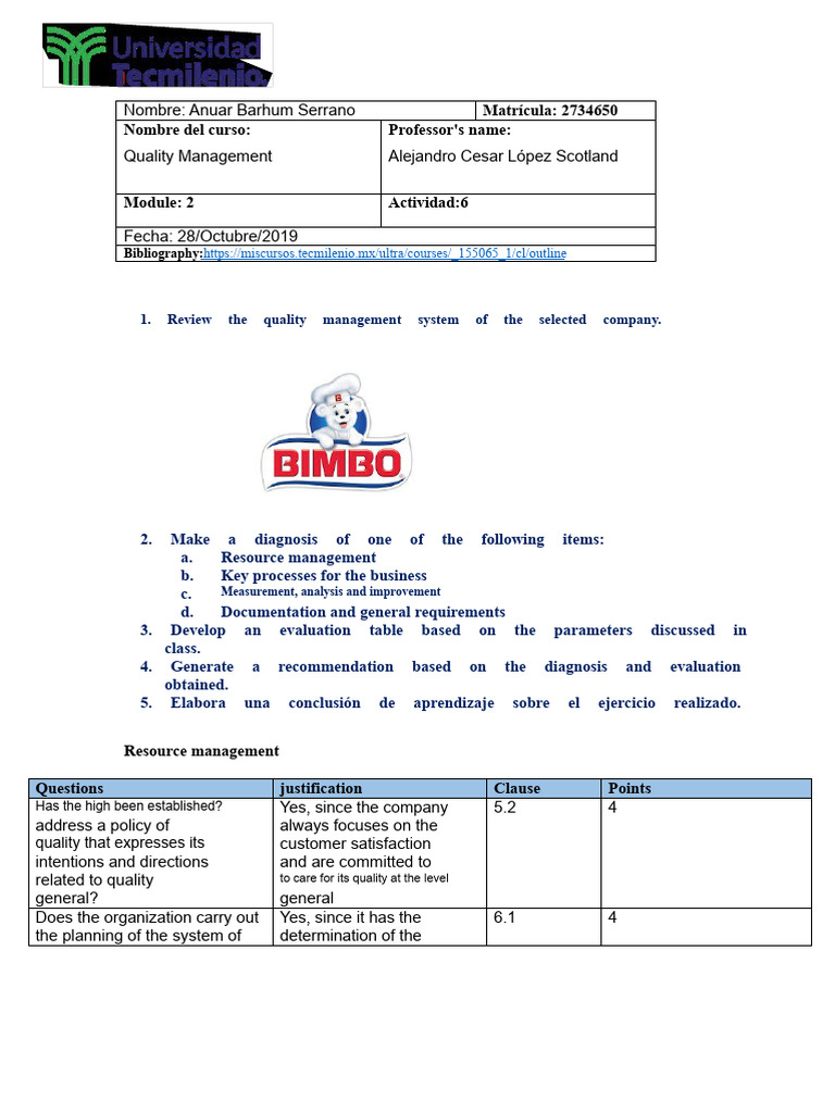 Activity 6 of Quality Management | PDF | Quality Management System ...