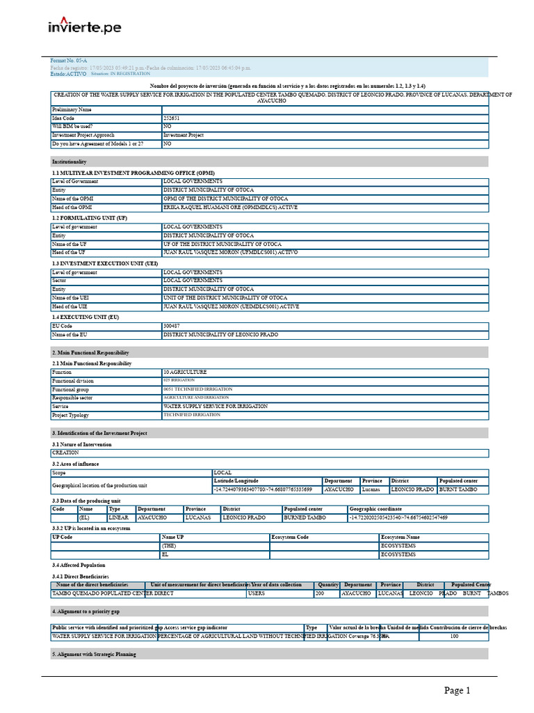 Format 5a | PDF | Infrastructure | Investing