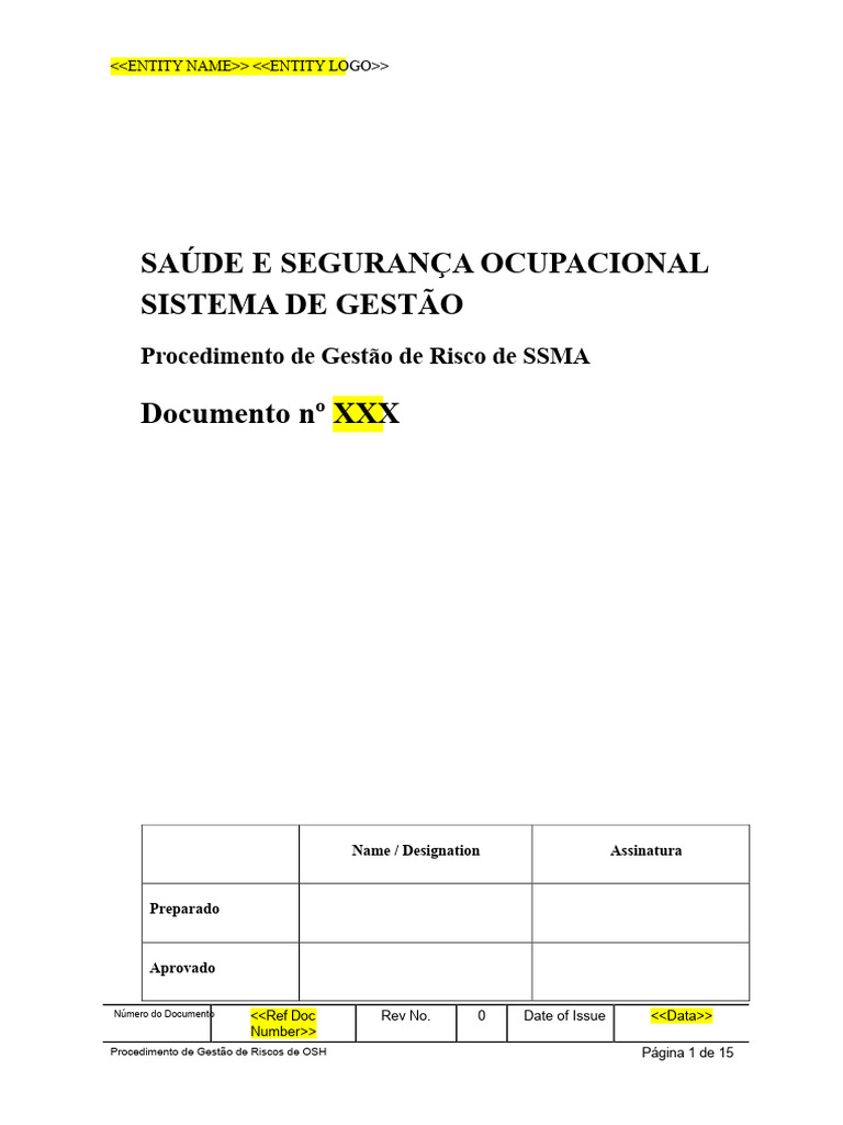 Gestão de Risco em Saúde Ocupacional | PDF | Avaliação de risco ...