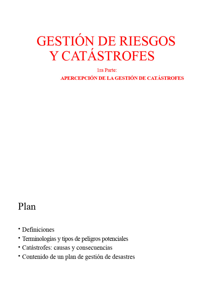 Gestión de Riesgos y Catástrofes: Guía Esencial | PDF | Temblores | Riesgo