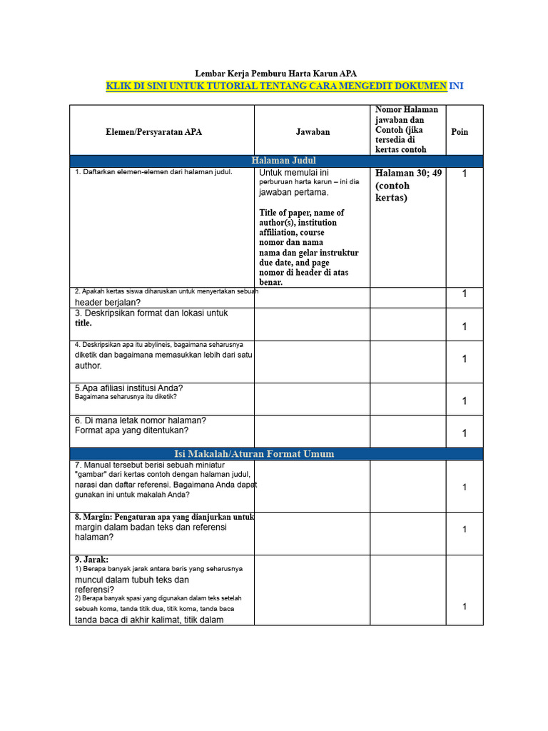 Panduan Lengkap Format APA | PDF