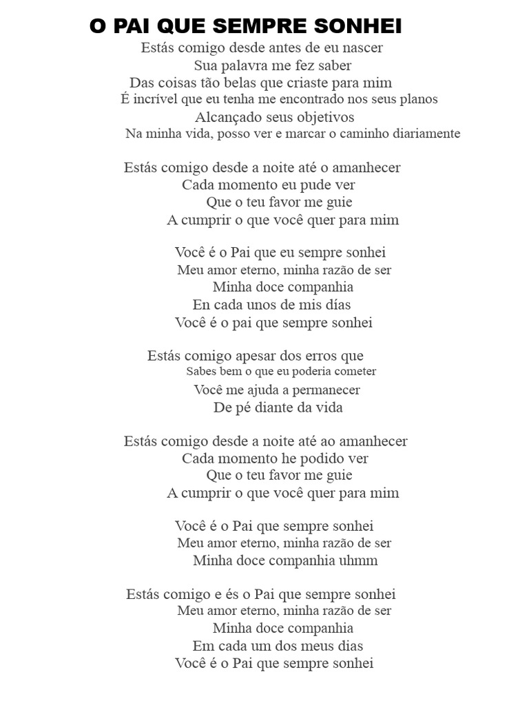 O Pai que Sempre Sonhei: Reflexões | PDF | Amor