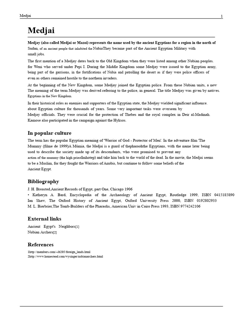 Medjai | PDF | Ancient Asia | Ancient History